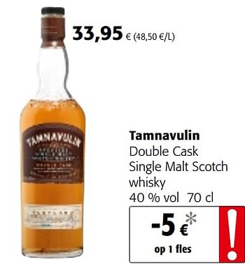 Promotions Tamnavulin double cask single malt scotch whisky - Tamnavulin - Valide de 23/05/2018 à 05/06/2018 chez Colruyt