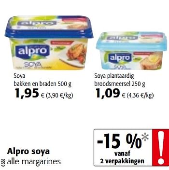 Promoties Alpro soya alle margarines - Alpro - Geldig van 23/05/2018 tot 05/06/2018 bij Colruyt