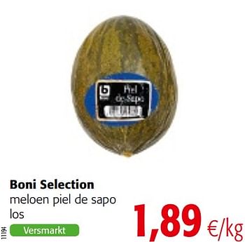 Promoties Boni selection meloen piel de sapo los - Boni - Geldig van 23/05/2018 tot 05/06/2018 bij Colruyt