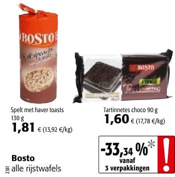 Promotions Bosto alle rijstwafels - Bosto - Valide de 23/05/2018 à 05/06/2018 chez Colruyt