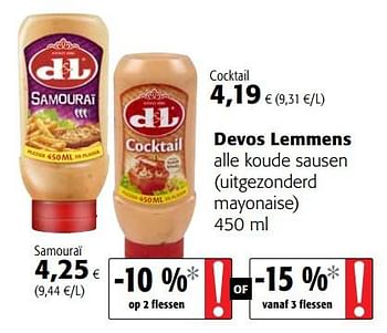 Promoties Devos lemmens alle koude sausen - Devos Lemmens - Geldig van 23/05/2018 tot 05/06/2018 bij Colruyt