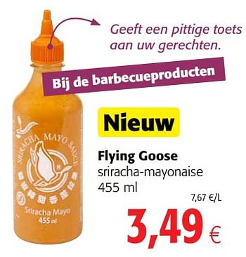 Promoties Flying goose sriracha-mayonaise - Flying goose - Geldig van 23/05/2018 tot 05/06/2018 bij Colruyt