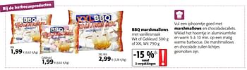 Promoties Bbq marshmallows met vanillesmaak wit of gekleurd of xxl wit - Huismerk - Colruyt - Geldig van 23/05/2018 tot 05/06/2018 bij Colruyt