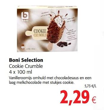 Promotions Boni selection cookie crumble - Boni - Valide de 23/05/2018 à 05/06/2018 chez Colruyt
