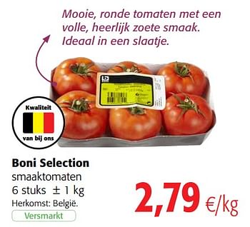 Promoties Boni selection smaaktomaten - Boni - Geldig van 23/05/2018 tot 05/06/2018 bij Colruyt