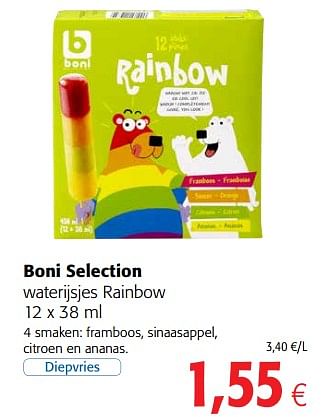 Promoties Boni selection waterijsjes rainbow - Boni - Geldig van 23/05/2018 tot 05/06/2018 bij Colruyt