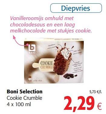 Promoties Boni selection cookie crumble - Boni - Geldig van 23/05/2018 tot 05/06/2018 bij Colruyt
