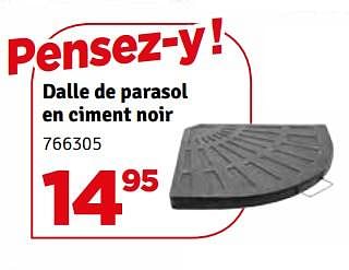 Promotions Dalle de parasol en ciment noir - Produit maison - Mr. Bricolage - Valide de 23/05/2018 à 03/06/2018 chez Mr. Bricolage