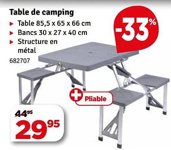 Promoties Table de camping - Huismerk - Mr. Bricolage - Geldig van 23/05/2018 tot 03/06/2018 bij Mr. Bricolage