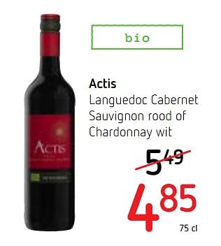 Promoties Actis languedoc cabernet sauvignon rood of chardonnay wit - Rode wijnen - Geldig van 24/05/2018 tot 06/06/2018 bij Spar (Colruytgroup)