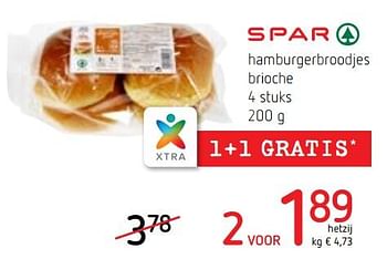 Promoties Spar hamburgerbroodjes brioche - Spar - Geldig van 24/05/2018 tot 06/06/2018 bij Spar (Colruytgroup)