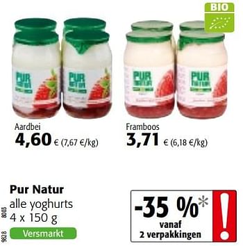 Promoties Pur natur alle yoghurts - Pur Natur - Geldig van 23/05/2018 tot 05/06/2018 bij Colruyt