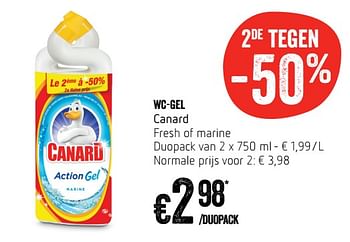 Promotions Wc-gel canard fresh of marine - Canard WC - Valide de 24/05/2018 à 30/05/2018 chez Delhaize
