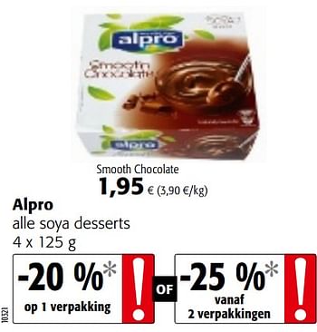 Promoties Alpro alle soya desserts - Alpro - Geldig van 23/05/2018 tot 05/06/2018 bij Colruyt