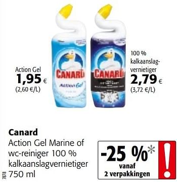 Promoties Canard action gel marine of wc-reiniger 100 % kalkaanslagvernietiger - Canard WC - Geldig van 23/05/2018 tot 05/06/2018 bij Colruyt