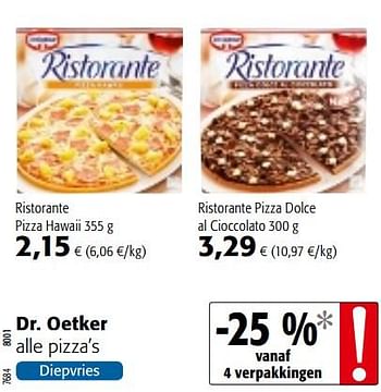 Promotions Dr. oetker alle pizza`s - Dr. Oetker - Valide de 23/05/2018 à 05/06/2018 chez Colruyt