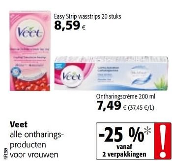 Promoties Veet alle ontharingsproducten voor vrouwen - Veet - Geldig van 23/05/2018 tot 05/06/2018 bij Colruyt
