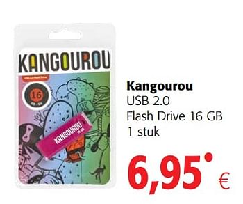 Promoties Kangourou usb 2.0 flash drive 16 gb - Kangourou - Geldig van 23/05/2018 tot 05/06/2018 bij Colruyt