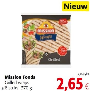 Promoties Mission foods grilled wraps - Mission Foods - Geldig van 23/05/2018 tot 05/06/2018 bij Colruyt