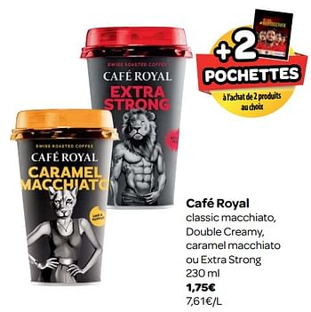 Promotions Café royal classic macchiato, double creamy, caramel macchiato ou extra strong - Café Royal  - Valide de 23/05/2018 à 04/06/2018 chez Carrefour