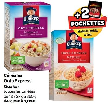 Promotions Céréales oats express quaker - Quaker - Valide de 23/05/2018 à 04/06/2018 chez Carrefour