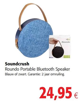Promoties Soundcrush roundo portable bluetooth speaker - Sound Crush - Geldig van 23/05/2018 tot 05/06/2018 bij Colruyt
