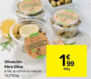 Promoties Olives bio père olive - Pere olive - Geldig van 23/05/2018 tot 28/05/2018 bij Carrefour