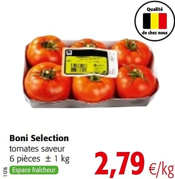 Promoties Boni selection tomates saveur - Boni - Geldig van 23/05/2018 tot 05/06/2018 bij Colruyt