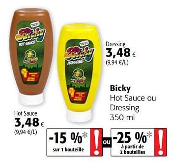 Promotions Bicky hot sauce ou dressing - Bicky - Valide de 23/05/2018 à 05/06/2018 chez Colruyt