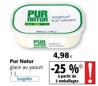 Promoties Pur natur glace au yaourt - Pur Natur - Geldig van 23/05/2018 tot 05/06/2018 bij Colruyt