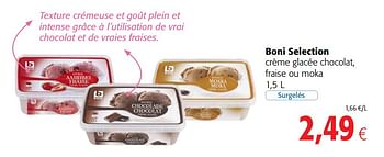 Promotions Boni selection crème glacée chocolat, fraise ou moka - Boni - Valide de 23/05/2018 à 05/06/2018 chez Colruyt
