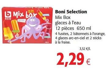 Promoties Boni selection mix box glaces à l`eau - Boni - Geldig van 23/05/2018 tot 05/06/2018 bij Colruyt