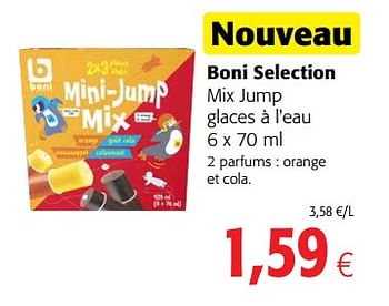 Promoties Boni selection mix jump glaces à l`eau - Boni - Geldig van 23/05/2018 tot 05/06/2018 bij Colruyt