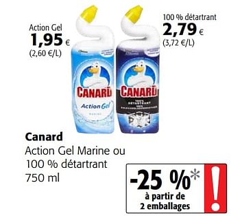 Promoties Canard action gel marine ou 100 % détartrant - Canard WC - Geldig van 23/05/2018 tot 05/06/2018 bij Colruyt