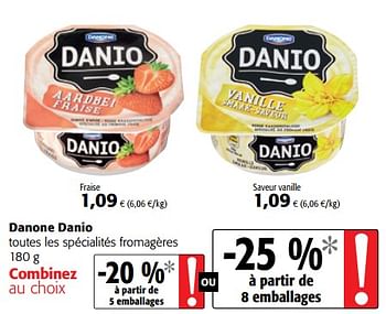 Promotions Danone danio toutes les spécialités fromagères - Danone - Valide de 23/05/2018 à 05/06/2018 chez Colruyt