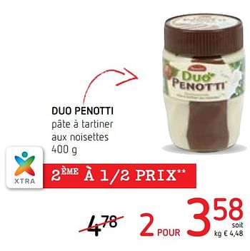 Promoties Duo penotti pâte à tartiner aux noisettes - Penotti - Geldig van 24/05/2018 tot 06/06/2018 bij Spar (Colruytgroup)