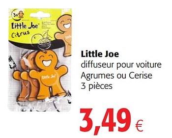 Promoties Little joe diffuseur pour voiture agrumes ou cerise - Little Joe - Geldig van 23/05/2018 tot 05/06/2018 bij Colruyt