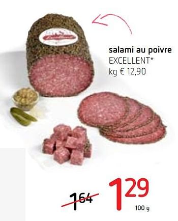Promotions Salami au poivre excellent - Excellent - Valide de 24/05/2018 à 06/06/2018 chez Spar (Colruytgroup)