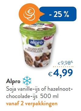 Promotions Alpro soja vanille-ijs of hazelnootchocolade-ijs - Alpro - Valide de 23/05/2018 à 05/06/2018 chez OKay