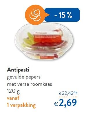 Promoties Antipasti gevulde pepers met verse roomkaas - Anti Pasti - Geldig van 23/05/2018 tot 05/06/2018 bij OKay