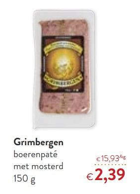 Promotions Grimbergen boerenpaté met mosterd - Grimbergen - Valide de 23/05/2018 à 05/06/2018 chez OKay