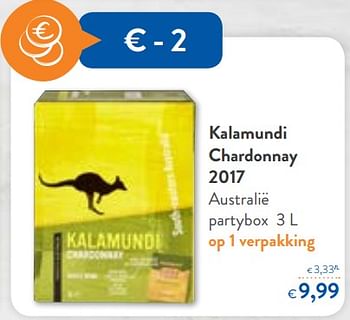 Promoties Kalamundi chardonnay 2017 partybox - Witte wijnen - Geldig van 23/05/2018 tot 05/06/2018 bij OKay
