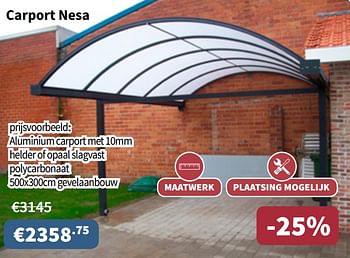 Promoties Carport nesa - Huismerk - Cevo - Geldig van 24/05/2018 tot 06/06/2018 bij Cevo Market