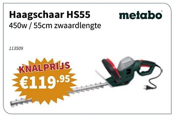 Promoties Metabo heggenschaar hs55 - Metabo - Geldig van 24/05/2018 tot 06/06/2018 bij Cevo Market