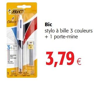 Promoties Bic stylo à bille 3 couleurs + 1 porte-mine - BIC - Geldig van 23/05/2018 tot 05/06/2018 bij Colruyt