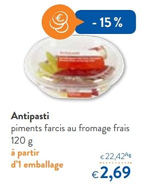 Promotions Antipasti piments farcis au fromage frais - Anti Pasti - Valide de 23/05/2018 à 05/06/2018 chez OKay