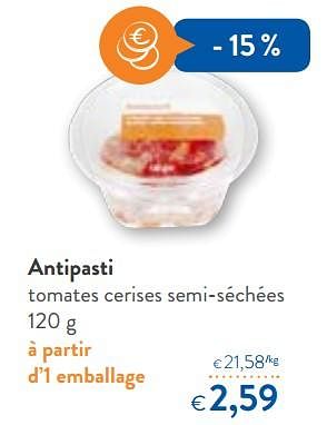 Promotions Antipasti tomates cerises semi-séchées - Anti Pasti - Valide de 23/05/2018 à 05/06/2018 chez OKay