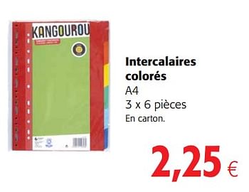 Promotions Intercalaires colorés - Kangourou - Valide de 23/05/2018 à 05/06/2018 chez Colruyt