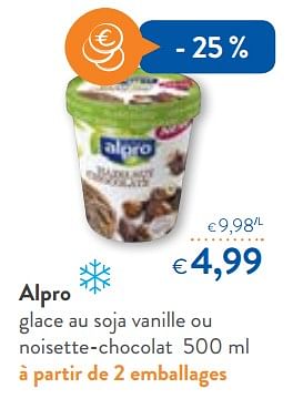 Promoties Alpro glace au soja vanille ou noisette-chocolat - Alpro - Geldig van 23/05/2018 tot 05/06/2018 bij OKay