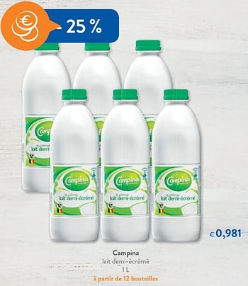 Promotions Campina lait demi-écrémé - Campina - Valide de 23/05/2018 à 05/06/2018 chez OKay